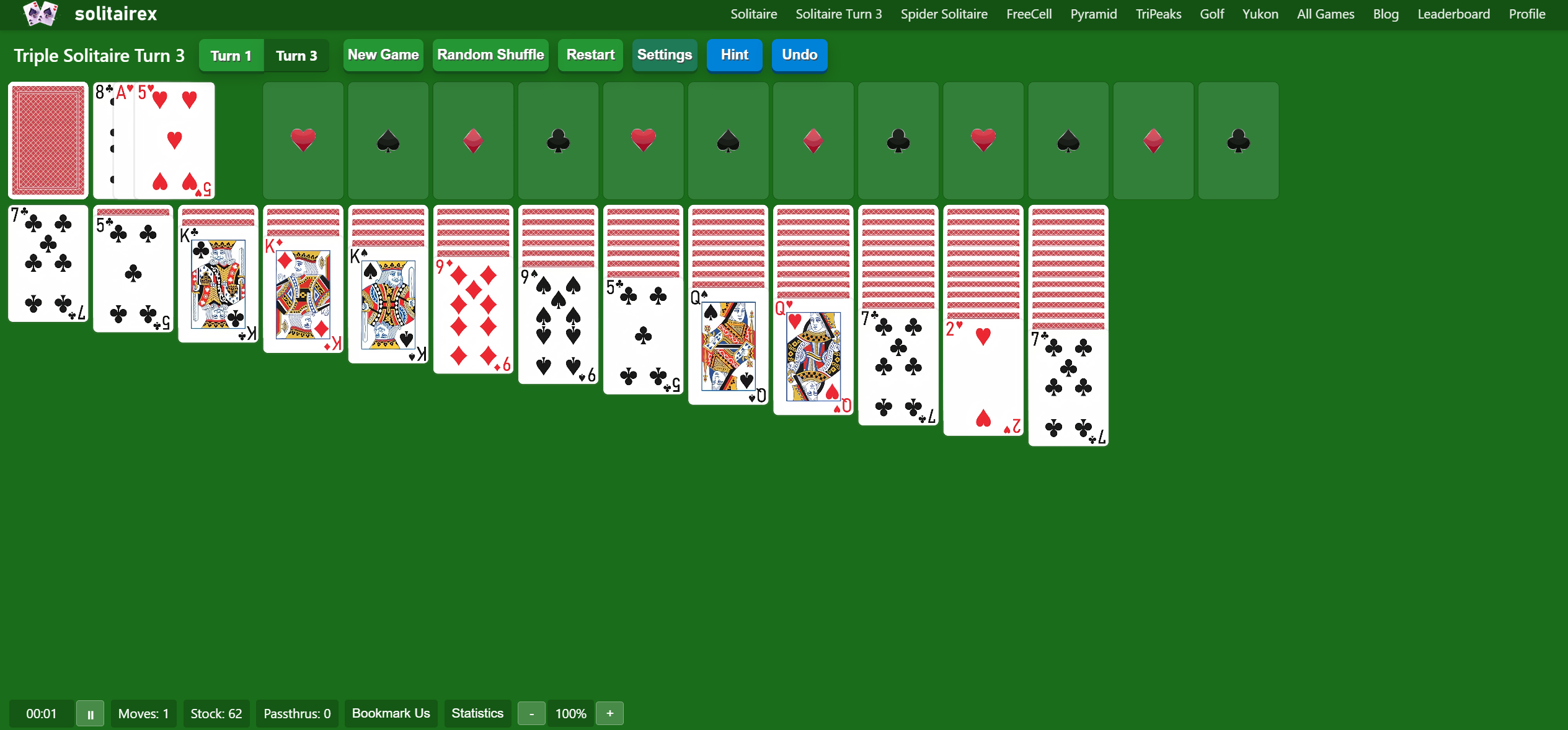 Triple Solitaire Turn 3